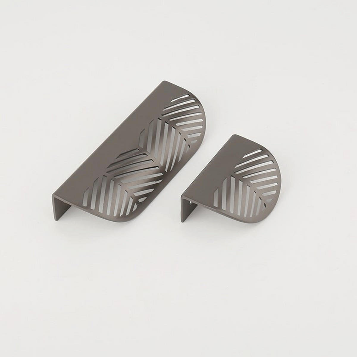 MÖBELGRIFF Messing Blattform 1er-Set - Silberfarben, Metall (4.2/2.3/11.7cm)