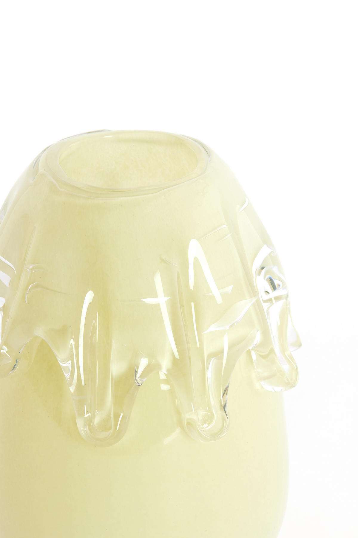 VAZE Lysira Gelb 17.5/17.5/23 cm - Gelb, Glas (23cm) - Light & Living