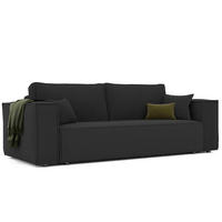 SOFA mit Schlaffunktion und Bettkasten, Schwarz - Schwarz, Holzwerkstoff/Textil (240/84/105cm) - Idohome