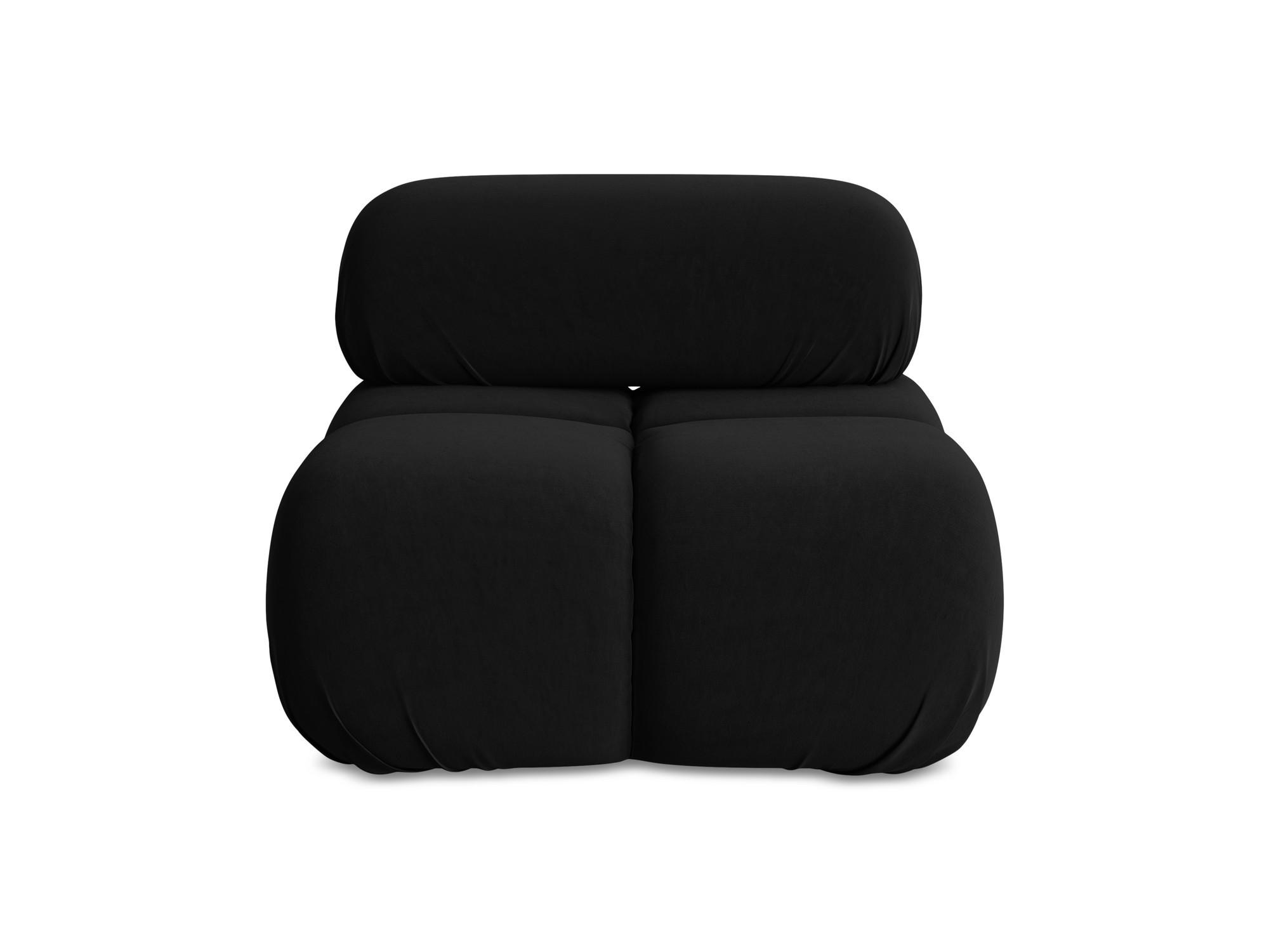 SESSEL Samt Stoff Schwarz - Schwarz/Orange, Kunststoff/Textil (96/70/95cm) - Makamii