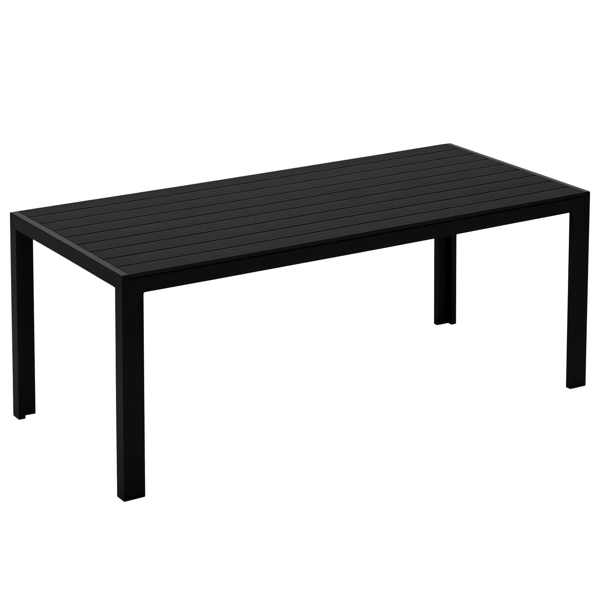 GARTENTISCH DE-07288 wetterfest mit Holzoptik Schwarz - Schwarz, Holzwerkstoff/Metall (190/84.5/72cm) - ComfortXL