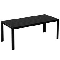 GARTENTISCH DE-07288 wetterfest mit Holzoptik Schwarz - Schwarz, Holzwerkstoff/Metall (190/84.5/72cm) - ComfortXL