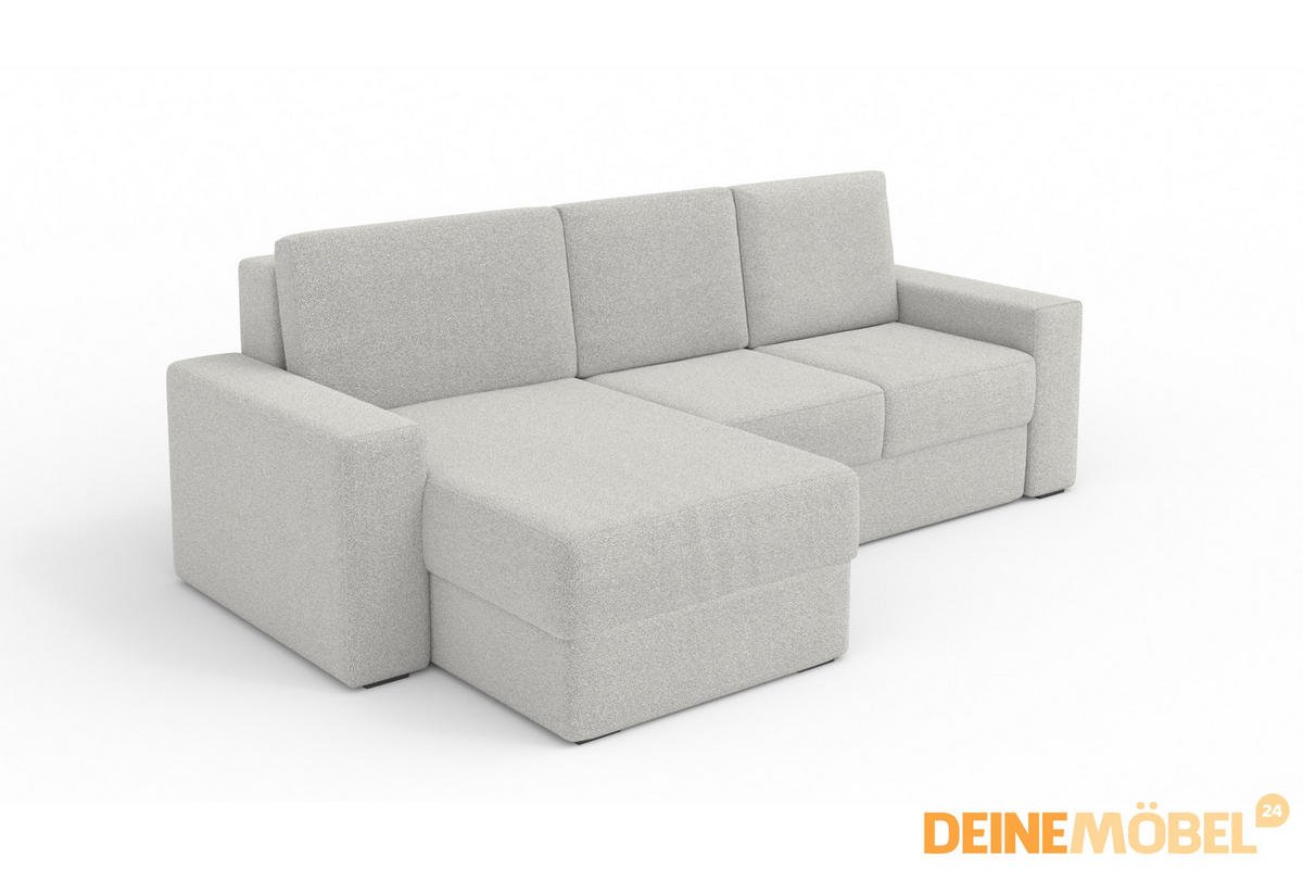ECKSOFA TOCO L 240x145 cm in Boucle Schwarz links - Schwarz, Holz/Holzwerkstoff (240/145cm) - Deine Möbel 24
