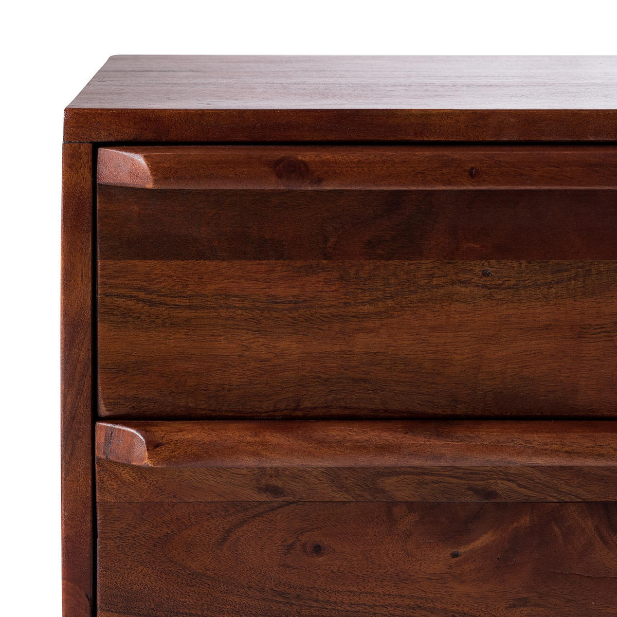 NACHTKOMMODE - Akazie massiv / Metall - Akaziefarben, Holz (40/50/40cm) - home24