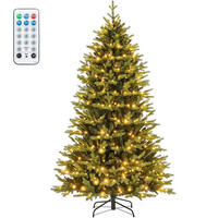 WEIHNACHTSBAUM mit 11 Lichtmodi 210cm Grün - Grün, Metall (210cm) - COSTWAY