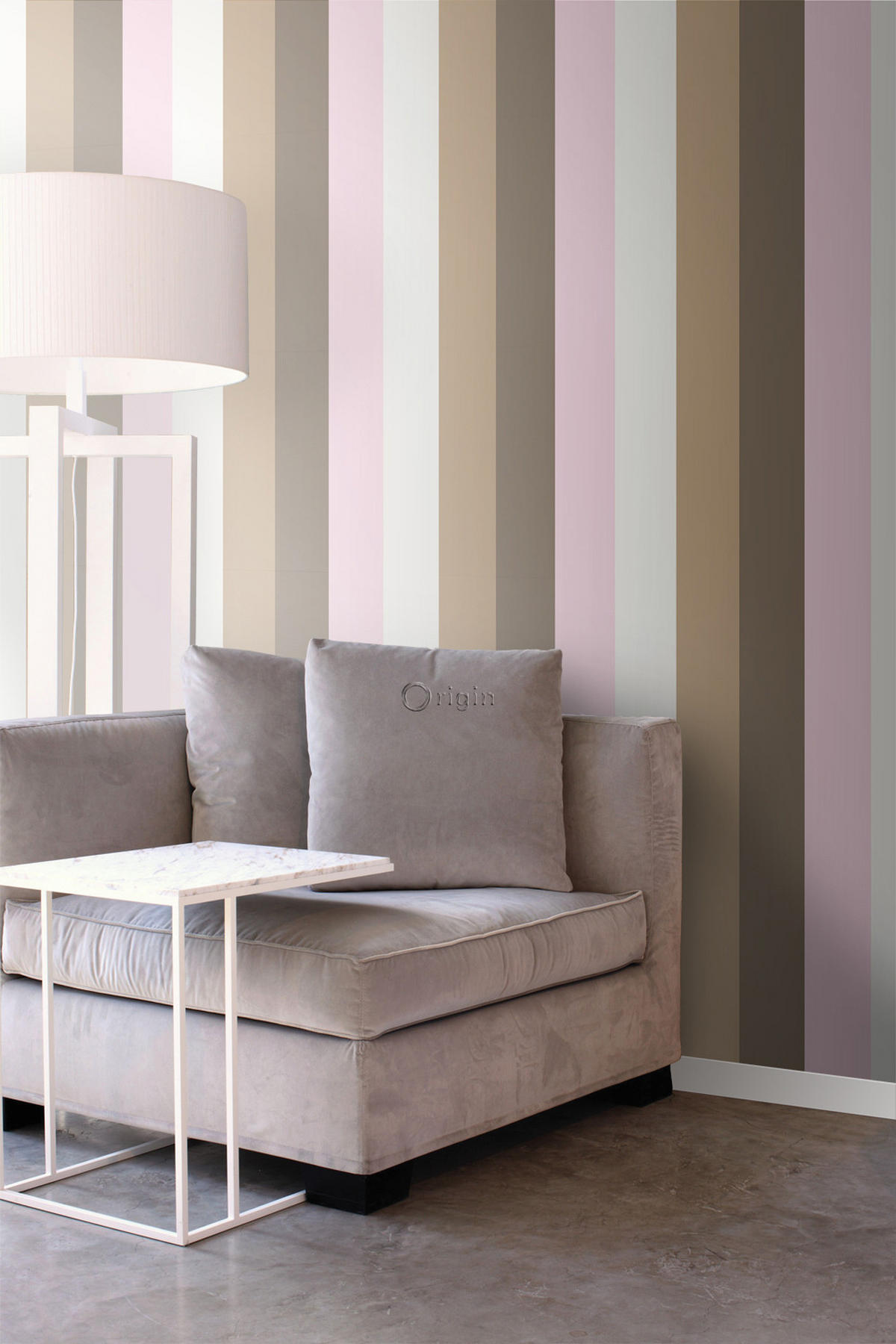 TAPETE Streifen 53 cm x 10.05 m - Pink, Papier (53/1000cm) - Origin Wallcoverings
