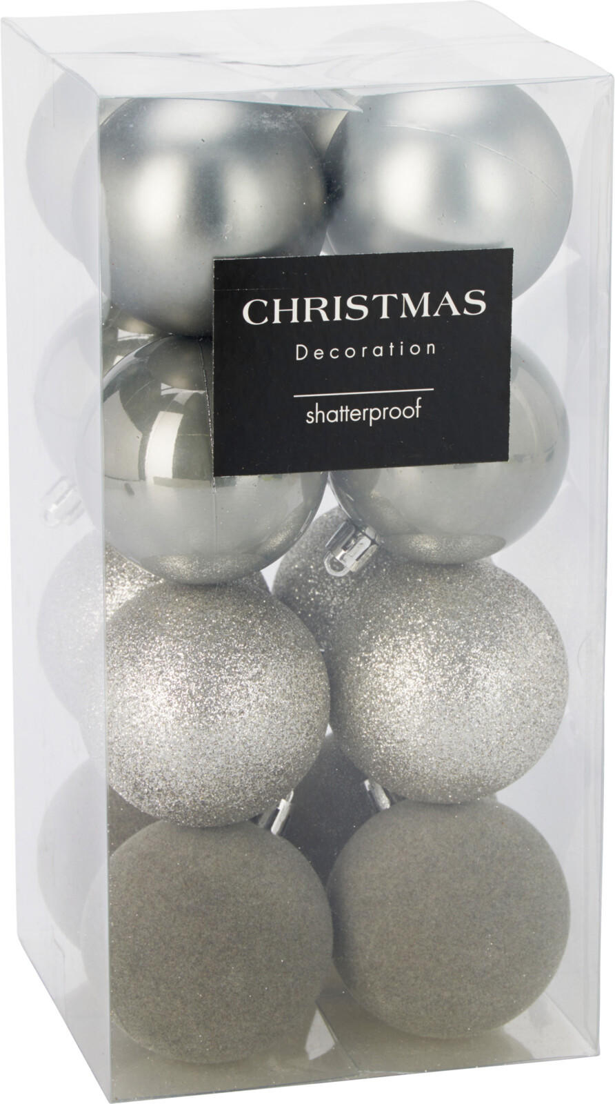 CHRISTBAUMKUGEL Basic Silber 16er Set 6/6/6 cm Kunststoff - Silberfarben, Kunststoff (6/6/6cm) - Mondex