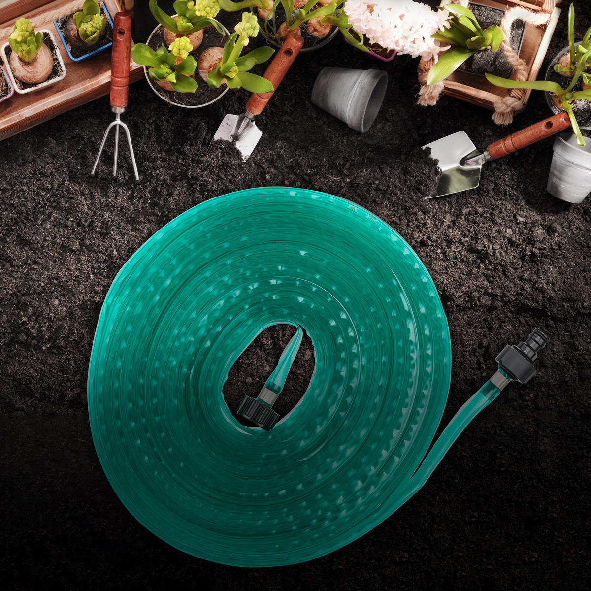 BEWÄSSERUNGSSCHLAUCH - Grün, Kunststoff (3.5cm) - Relaxdays
