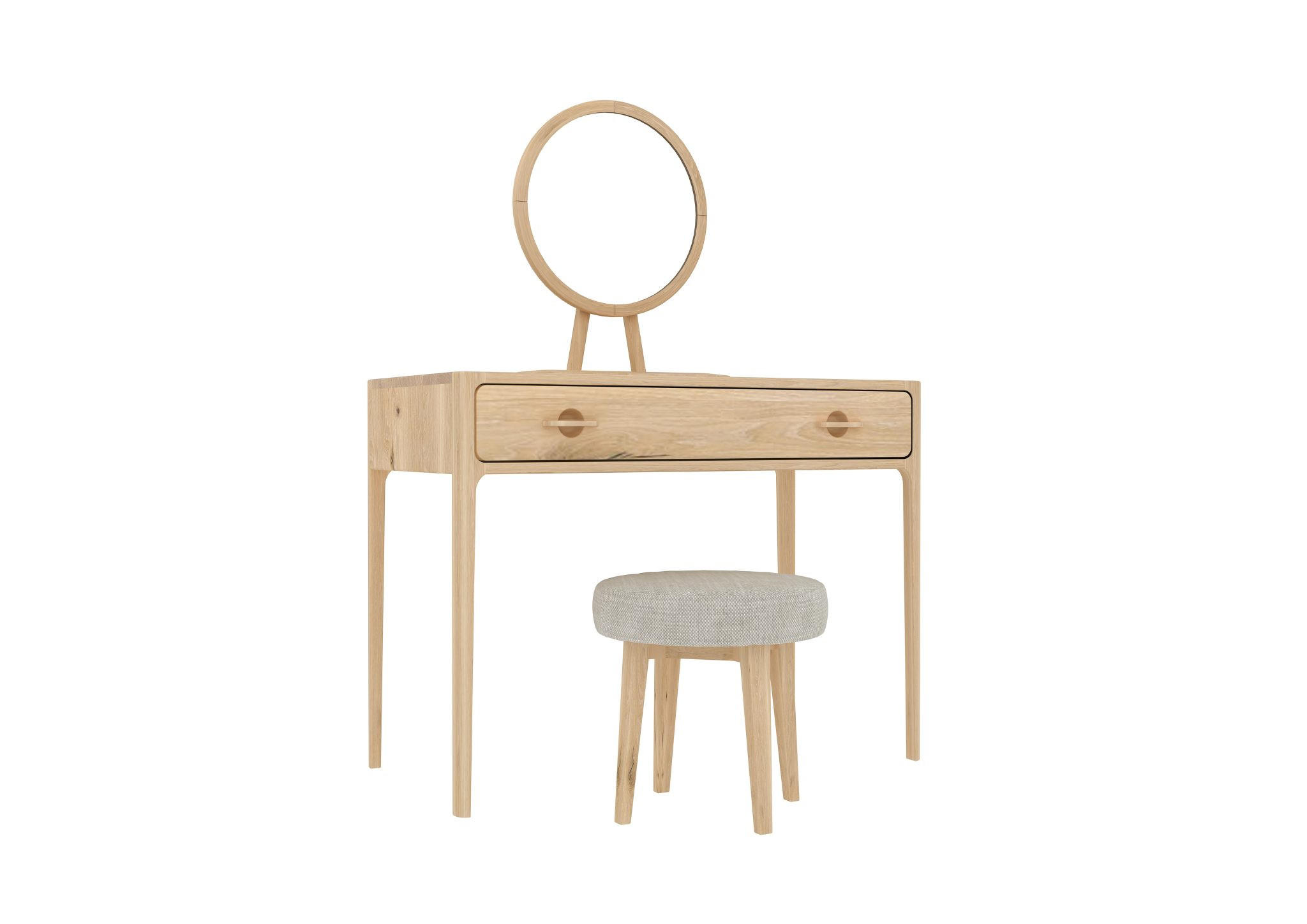 KONSOLE Elin, Natur Massiveiche - Beige, Holz (100/78.5/42cm) - WOODEK