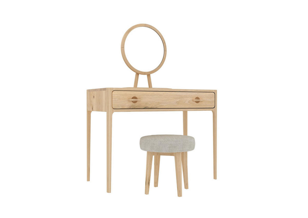 KONSOLE Elin, Natur Massiveiche - Beige, Holz (100/78.5/42cm) - WOODEK