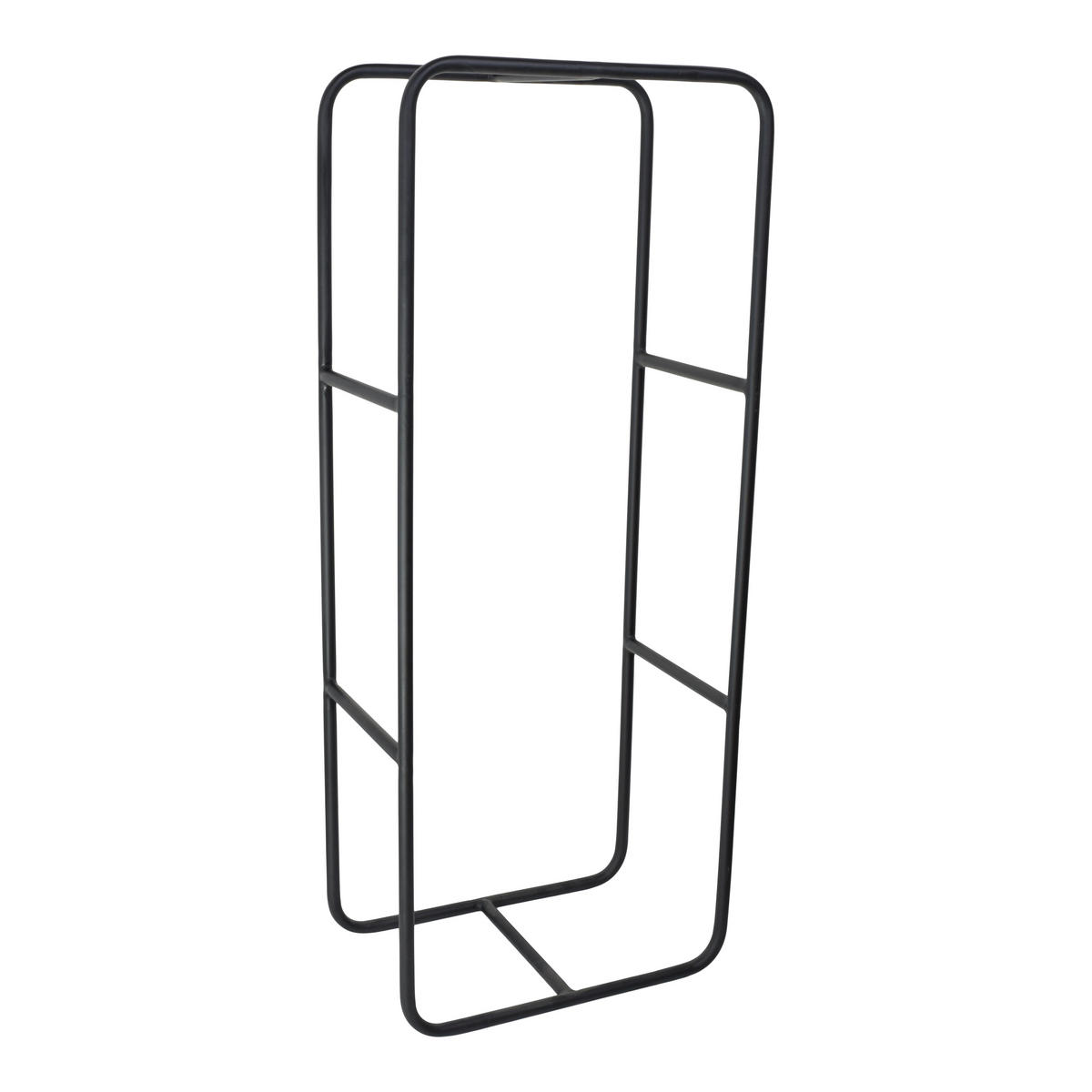 BRENNHOLZSTÄNDER Fira Schwarz - Schwarz, Metall (40/100/25cm) - LOFT42