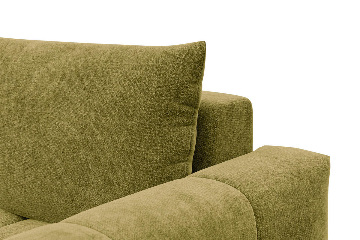 ECKSOFA VERONA 3-Sitzer links, Khaki - Schwarz/Grün, Holz/Textil (224/173cm) - Courtois Laville