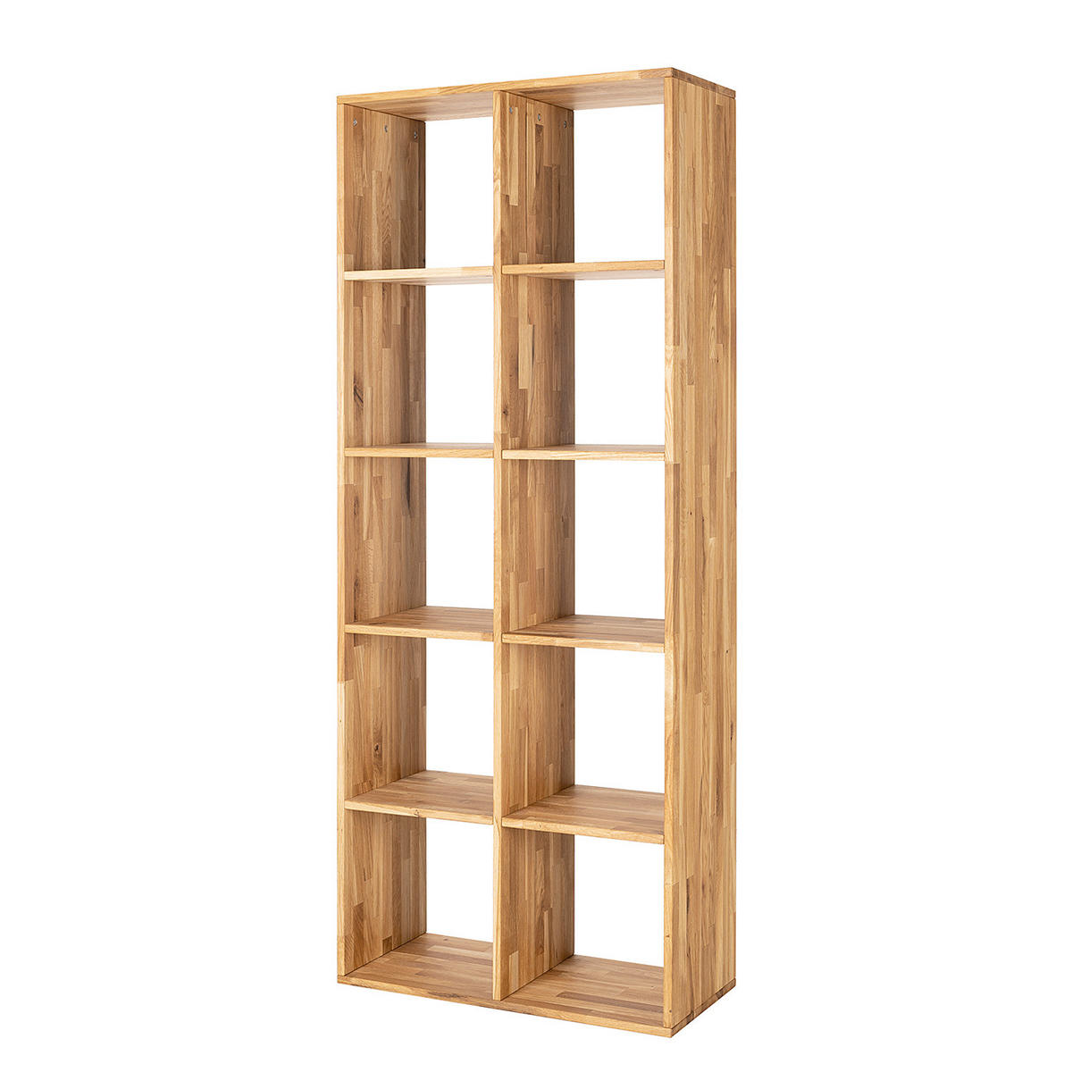 REGAL - Massivholz - Eichefarben, Holz (76/186/35cm) - home24