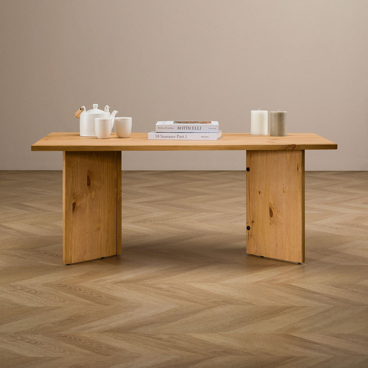 COUCHTISCH MESA gebeizt/gewachst - Kieferfarben, Holz (60/110/45cm) - IDIMEX