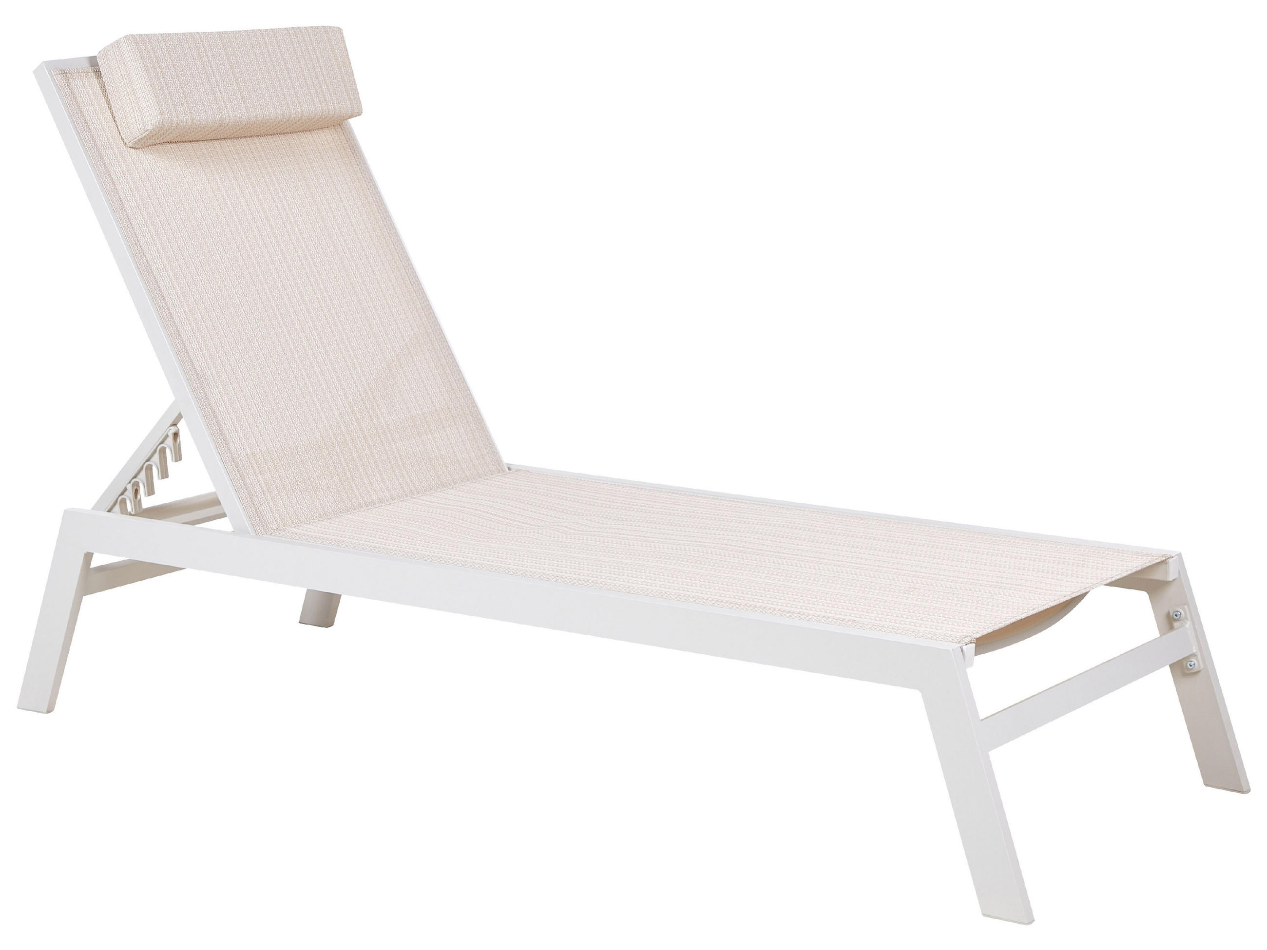 GARTENLIEGE beige Catania - Beige, Metall (66/23/190cm) - Beliani
