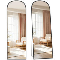 STANDSPIEGEL 2er-Set Schwarz 50.0/1.5/170.0 cm - Schwarz, Metall (1.5/170/50cm)