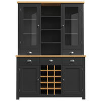 BUFFETSCHRANK Soft-Close Schwarz 120/40/185 cm - Schwarz, Holz (120/185/40cm) - PANGIVO