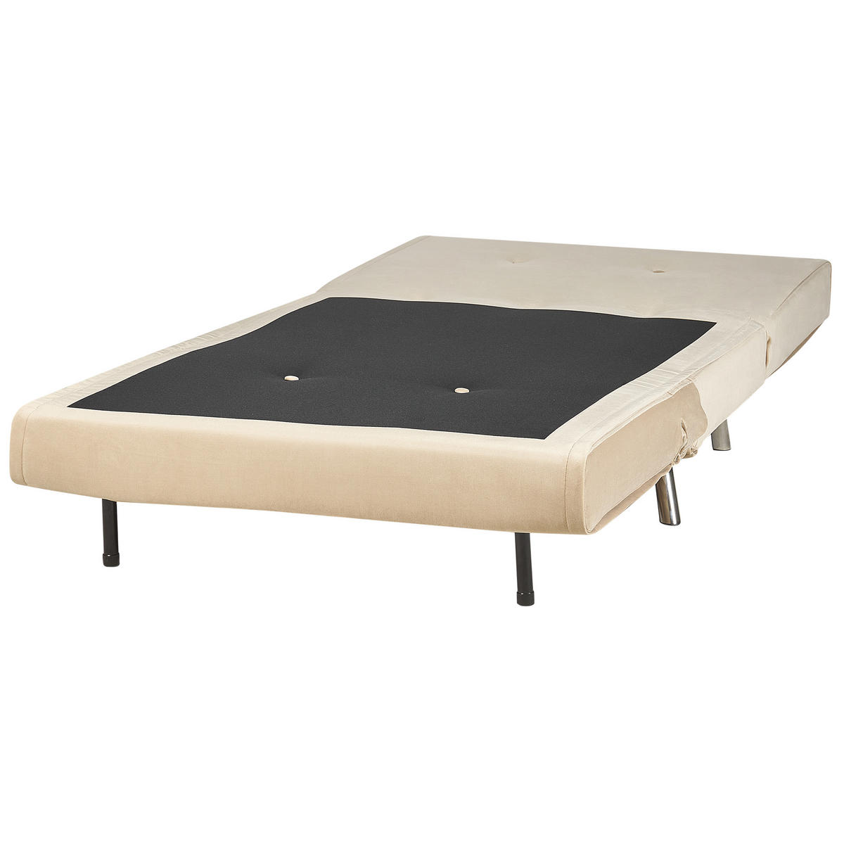 1-SITZER-SCHLAFSOFA Samtstoff Sandbeige Farris - Beige, Textil (100/89/191cm) - Beliani