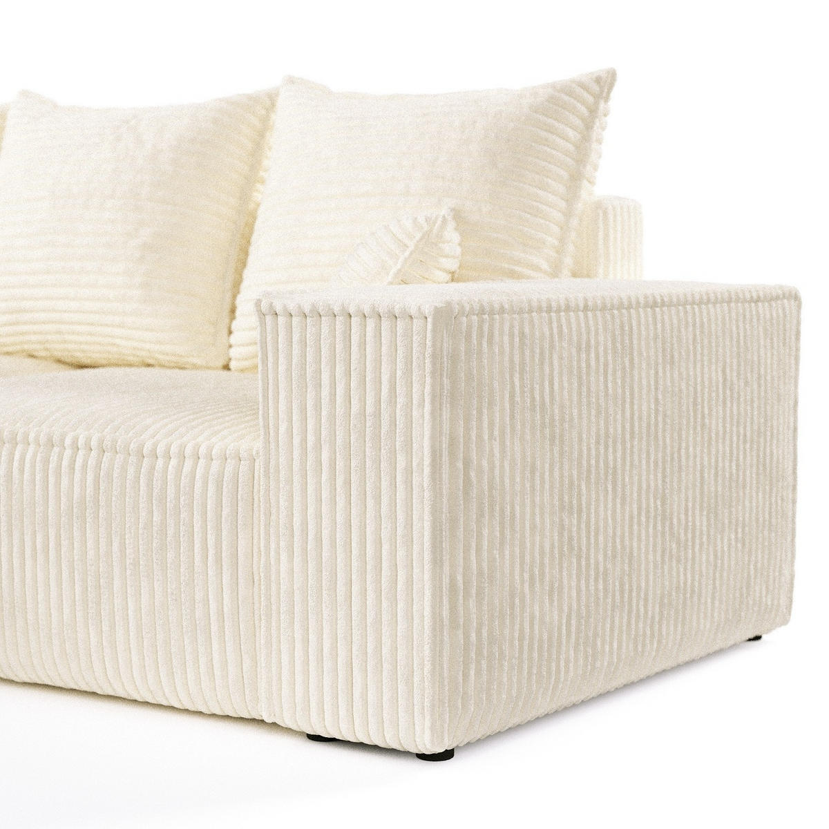ROHOVÁ SEDAČKA SENSO, textil, Krémová - černá/krémová, dřevo/kompozitní dřevo (255/148cm) - AltaBeds