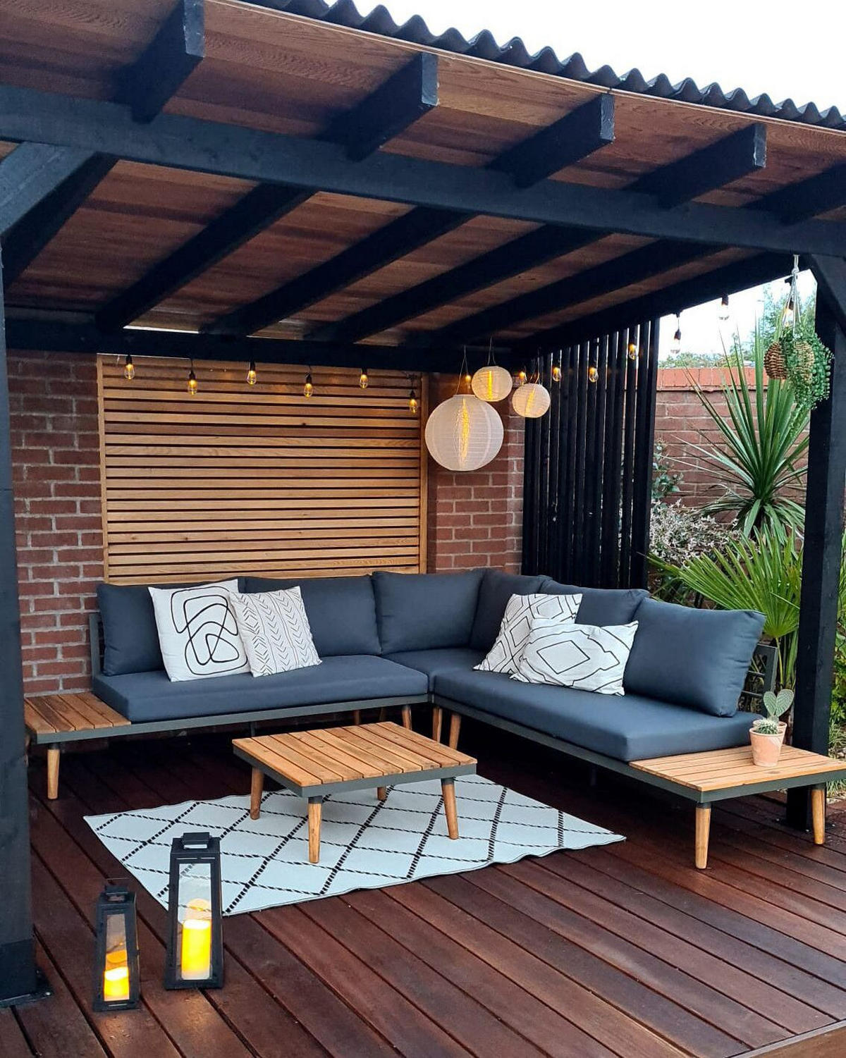 LOUNGE SADA 5-místná šedá Corato - šedá, dřevo - Beliani