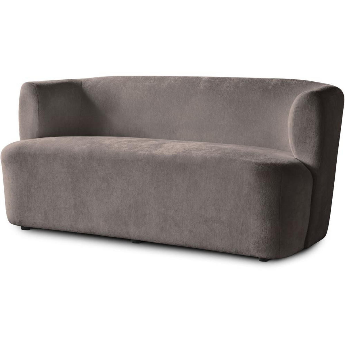 2-SITZER SOFA Nori braun velour - Schwarz/Braun, Kunststoff/Textil (150/68/72cm) - Beautysofa