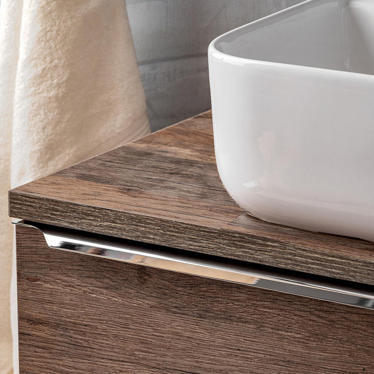 BADMÖBEL-SET 3-TLG. Puebla-56 - Braun, Holzwerkstoff (80/60/46cm) - Lomado