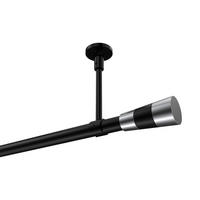 GARDINENSTANGE Sonette Tanara 240 cm (geteilt in 2 x 120 cm), 1-läufig, 20 mm Ø Schwarz - Chromfarben/Schwarz, Metall (240cm) - INTERDECO