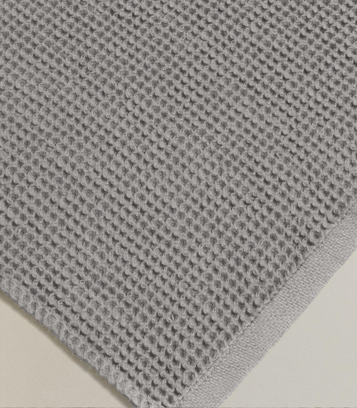 STRANDTUCH & Saunatuch Island. Waffel-Baumwolle. Grau - Grau, Textil (100/180cm) - SOWL