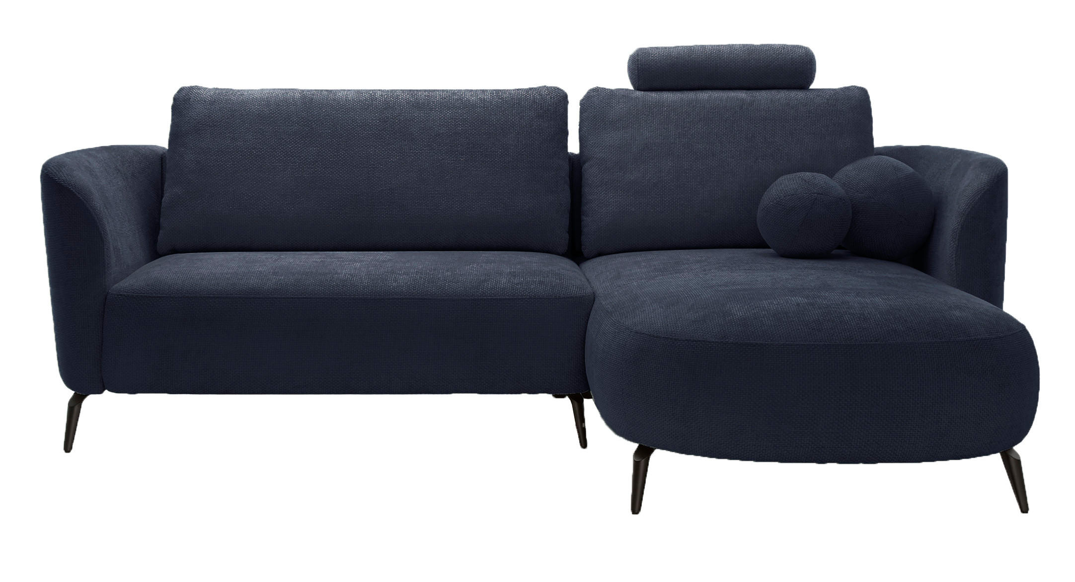 ECKSOFA auf Füßen Kendra 260 cm mit Schlaffunktion, Rechts, Dunkelblau - Dunkelblau, Holz (180/260cm) - Emporius