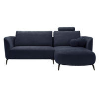 ECKSOFA auf Füßen Kendra 260 cm mit Schlaffunktion, Rechts, Dunkelblau - Dunkelblau, Holz (180/260cm) - Emporius