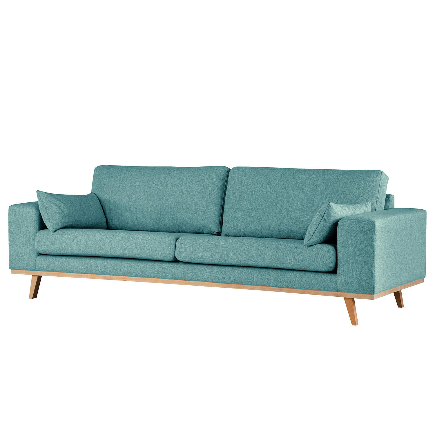 3-SITZER SOFA - Buchefarben/Petrol, Textil (237/81/88cm) - home24