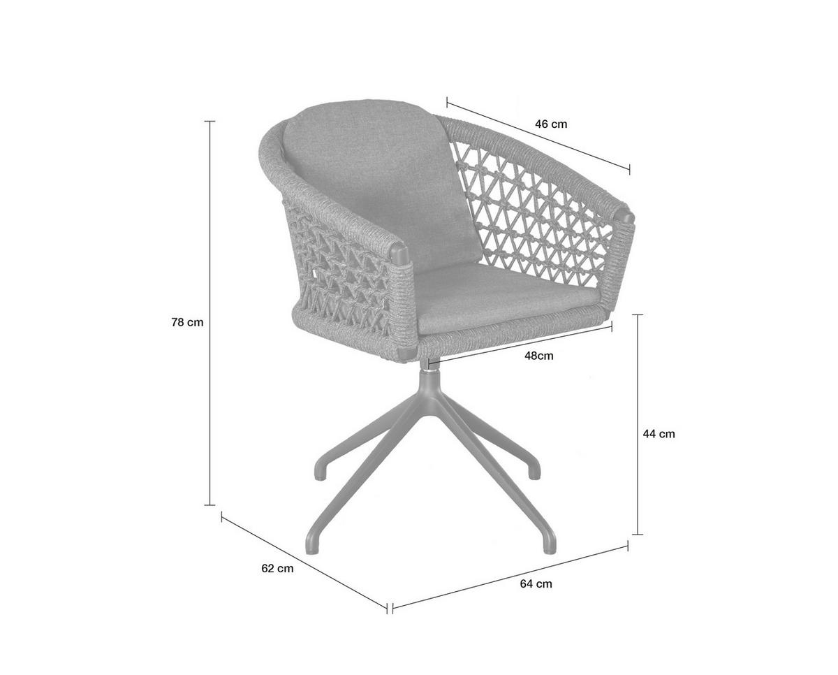 GARTENSTUHL Balu, Rope-Metall, Anthrazit - Anthrazit, Metall (64/80/62cm) - dasmöbelwerk