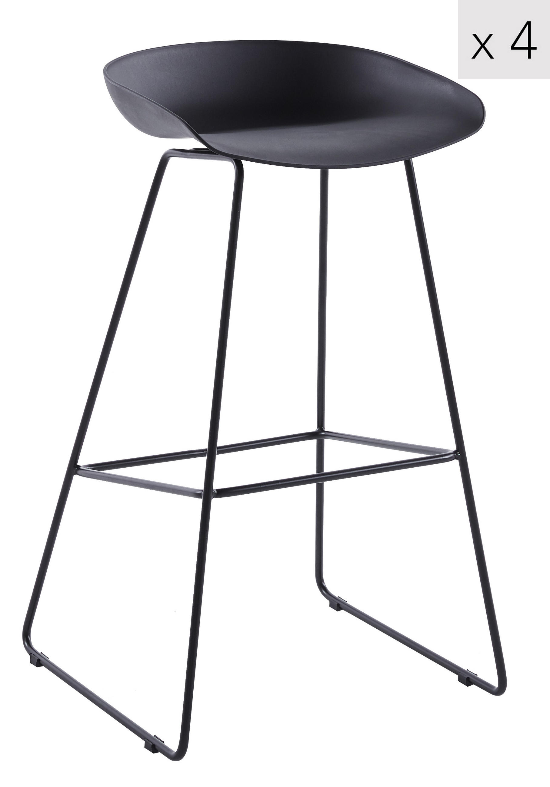 Nordlys Barhocker Schwarz 42x82x42 cm