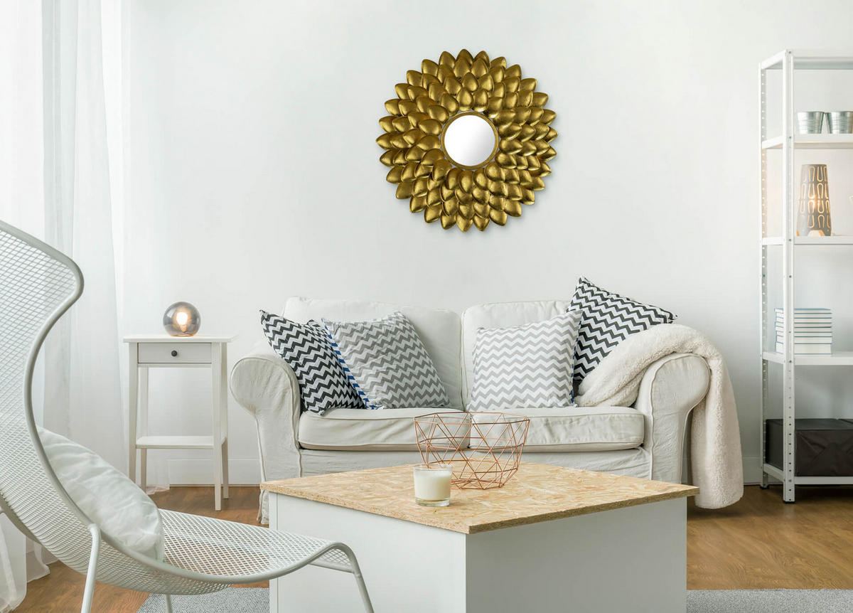 WANDSPIEGEL Gold 74,5/75 cm - Goldfarben, Metall (5.21/75/4cm) - KUNSTLOFT