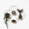 WANDREGAL Vierfaches sechseckiges aus Metall - 40,5 x 58 cm - Gold - Goldfarben, Metall (58/40.5/10.5cm) - IVOL