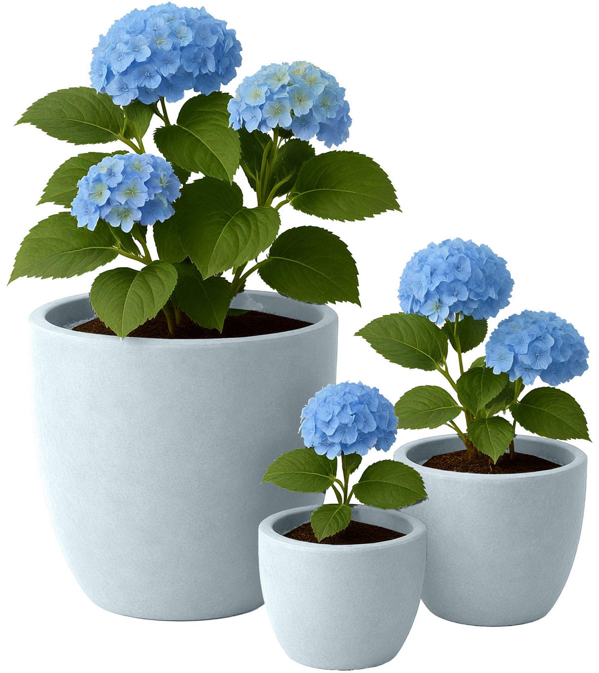 PFLANZKÜBEL 3er Set Grau - Grau, Kunststoff (45/43cm) - CLP