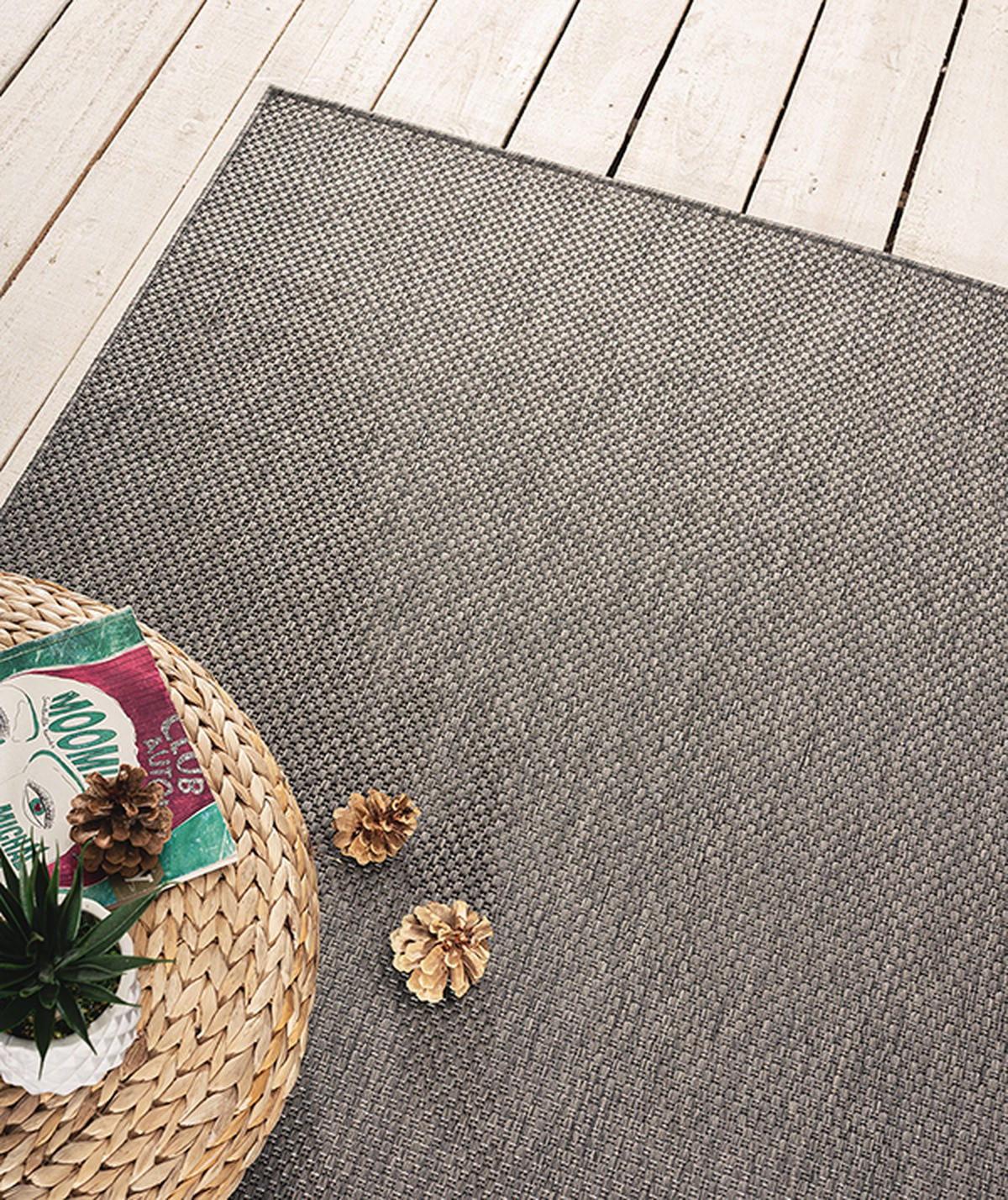 FLACHWEBTEPPICH Uni BORNO Polypropylen Anthrazit 240 x 340 cm - Anthrazit, Textil (240/340cm) - KADIMA DESIGN