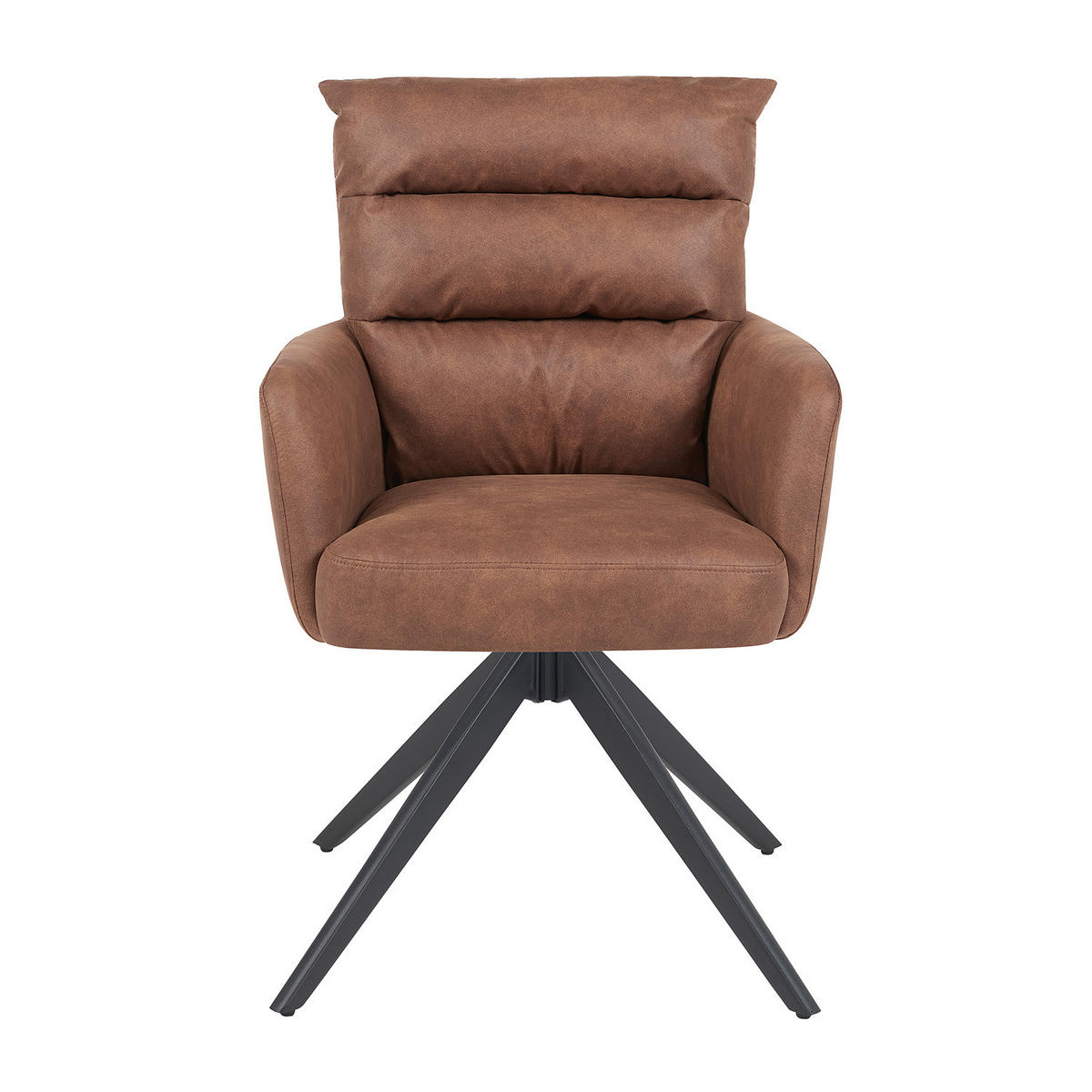 ARMLEHNSTUHL Mika-Alva 2er-Set - Schwarz/Braun, Textil/Metall (59/94/66cm) - DUBI Möbel