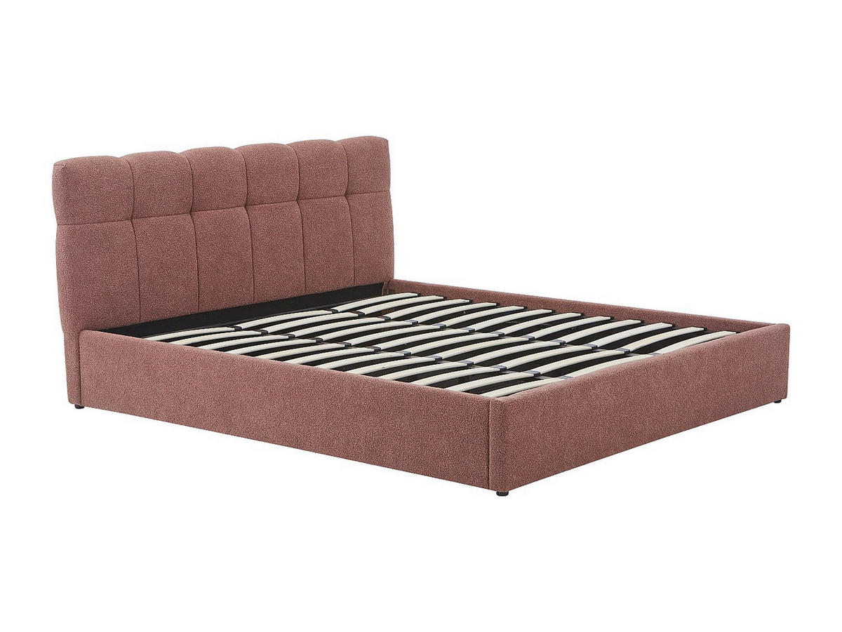 BETT mit Bettkasten - 2 Personen - stoff - terracotta Maziri - Terracotta, Textil (180/200cm) - Vente-Unique