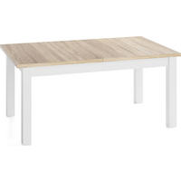 ESSTISCH Lindberg Weiß ausziehbar verlängerbar rechteckig, Eiche Sonoma Hellbraun 120-160/70/77 cm - Braun/Weiß, Holz/Holzwerkstoff (70/160/76.5cm) - WFL GROUP