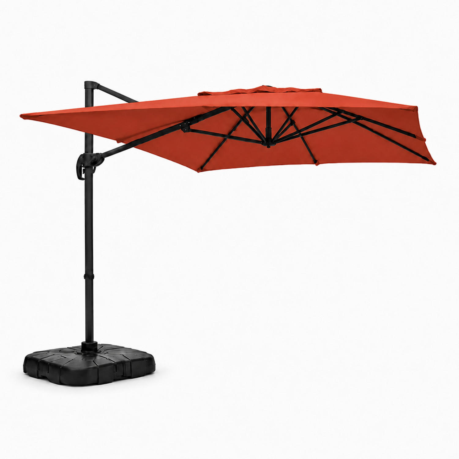 AMPELSCHIRM piana terrakotta oval 297 x 195 cm deportiert rotierbar um 360 - Terracotta, Metall (200/300cm) - Concept Usine