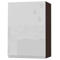 HÄNGESCHRANK Florence W2/50 Lava / RAL 9003 signalweiß HG 50 / 32,5 / 72cm - Türanschlag links - Dunkelgrau/Weiß Hochglanz, Holz/Holzwerkstoff (50/72/32.5cm) - Feldmann-Wohnen