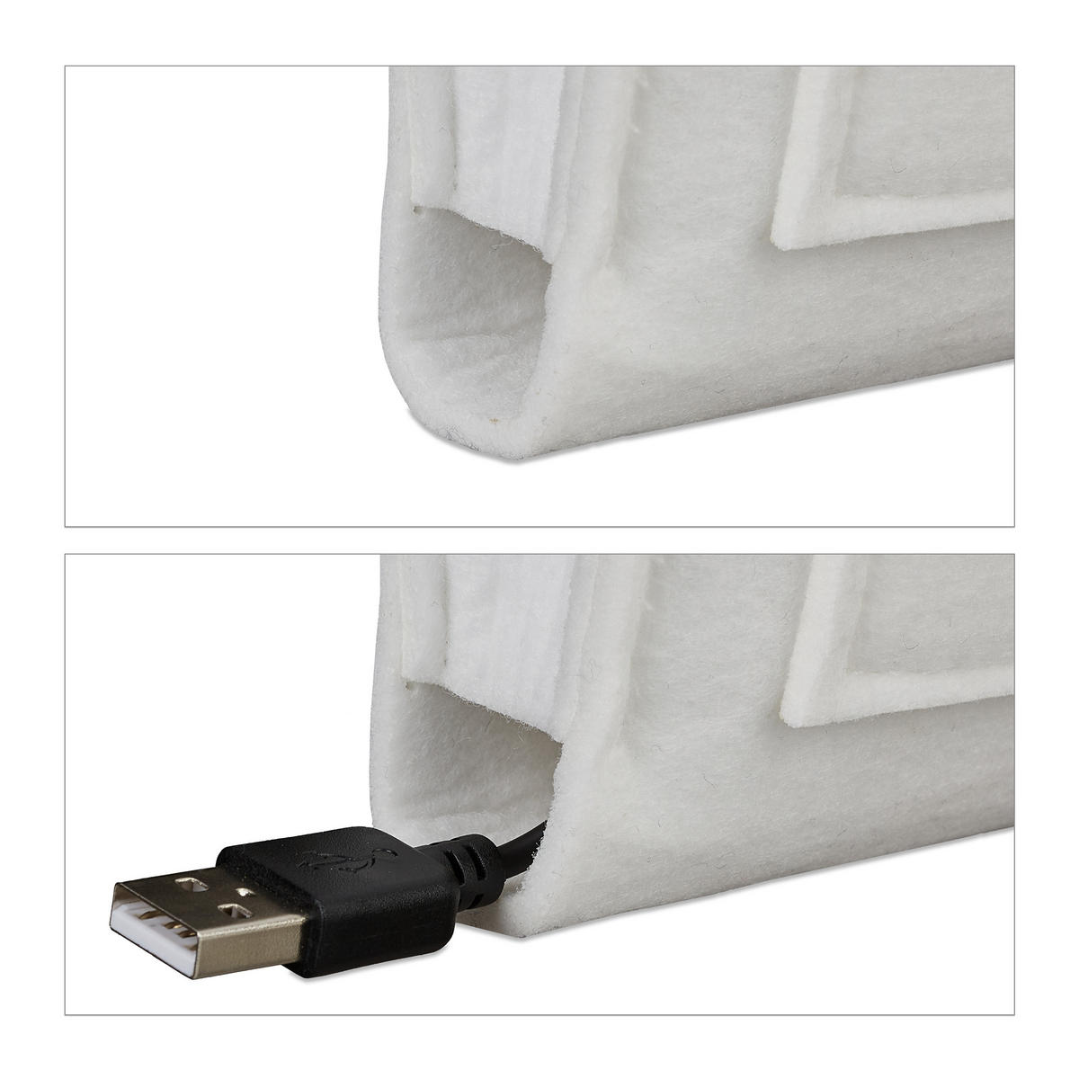 BETTTASCHE - Weiß, Textil - Relaxdays