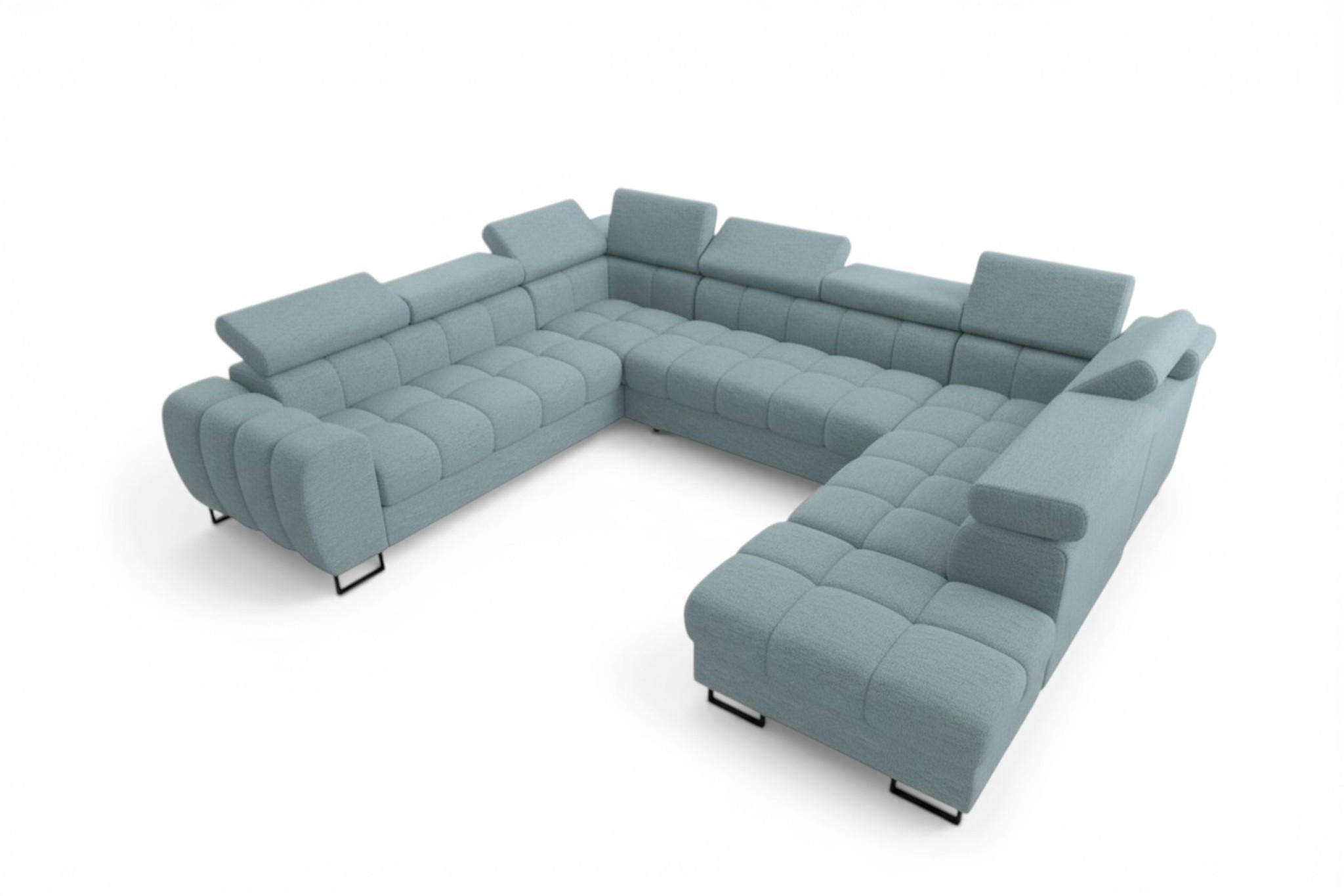 Fun Möbel Wohnlandschaft Hellblau 350x95x265 cm