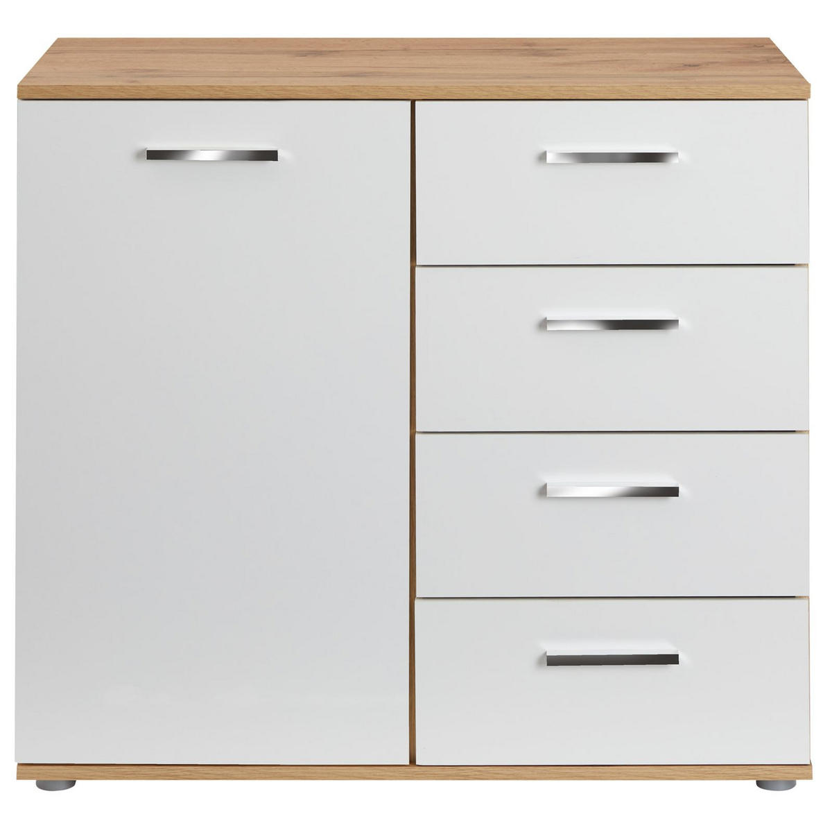 KOMMODE CHICAGO - Eiche Wotan/Weiß, Holzwerkstoff (91/82/40cm) - CARO-Möbel