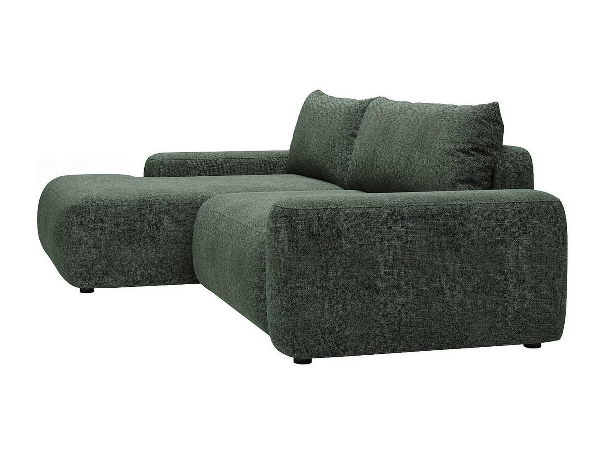 ECKSOFA mit Schlaffunktion - Ecke links - Strukturstoff - Grün - DAVISO - Grün, Textil (264/162cm) - Vente-Unique