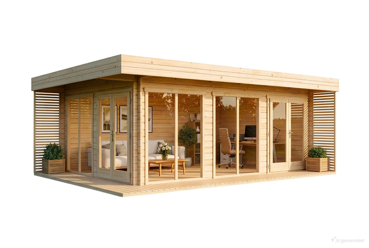 GARTENHAUS Holz Viva - Naturfarben, Holz (668/241/472cm) - Alpholz