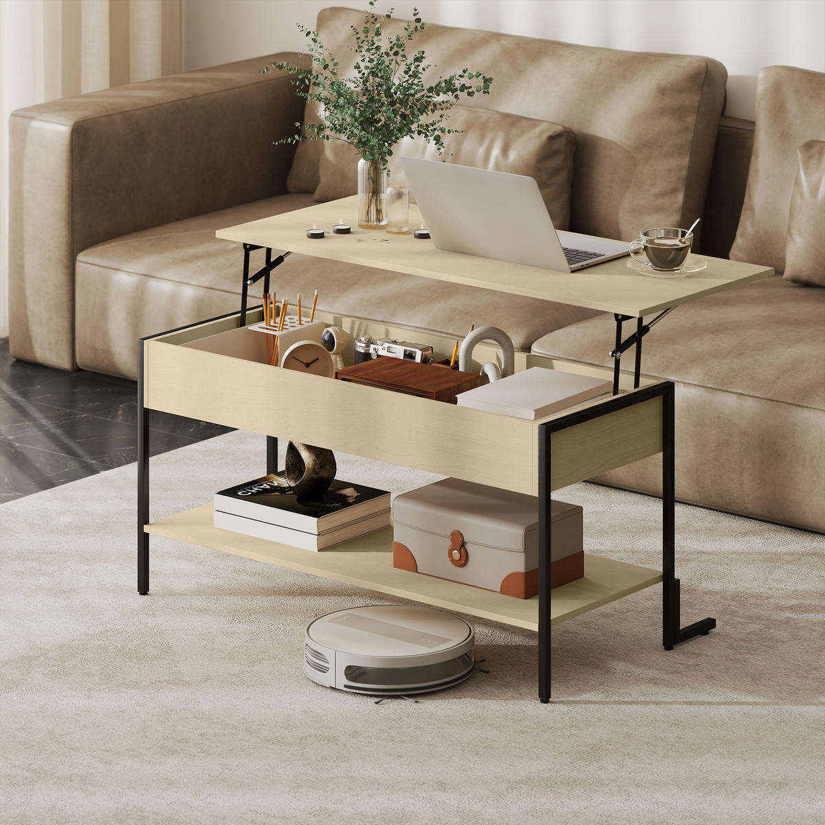 COUCHTISCH Beige 1 Stück - Beige, Kunststoff (95/40/59cm) - GiPP