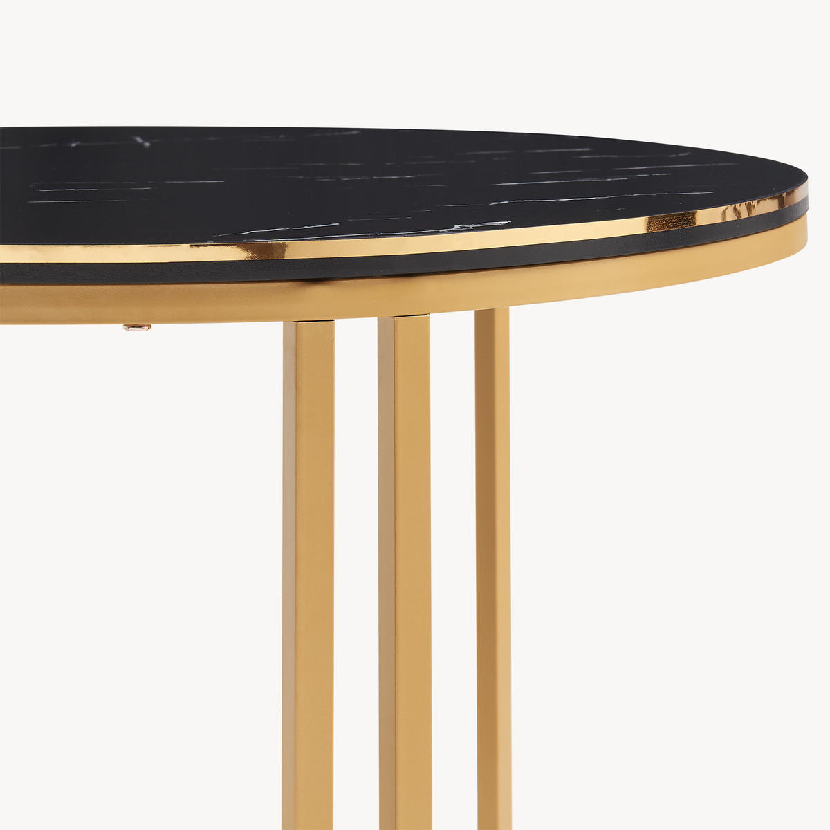 COUCHTISCH Aulum 70/70/50 - Goldfarben/Schwarz, Holzwerkstoff/Metall (70/70/50cm) - [en.casa]