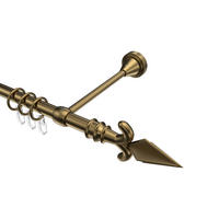 GARDINENSTANGE Primus Matteo 120 cm, 1-läufig, 16 mm Ø Messing Antik - Messingfarben/Bronzefarben, Metall (120cm) - INTERDECO